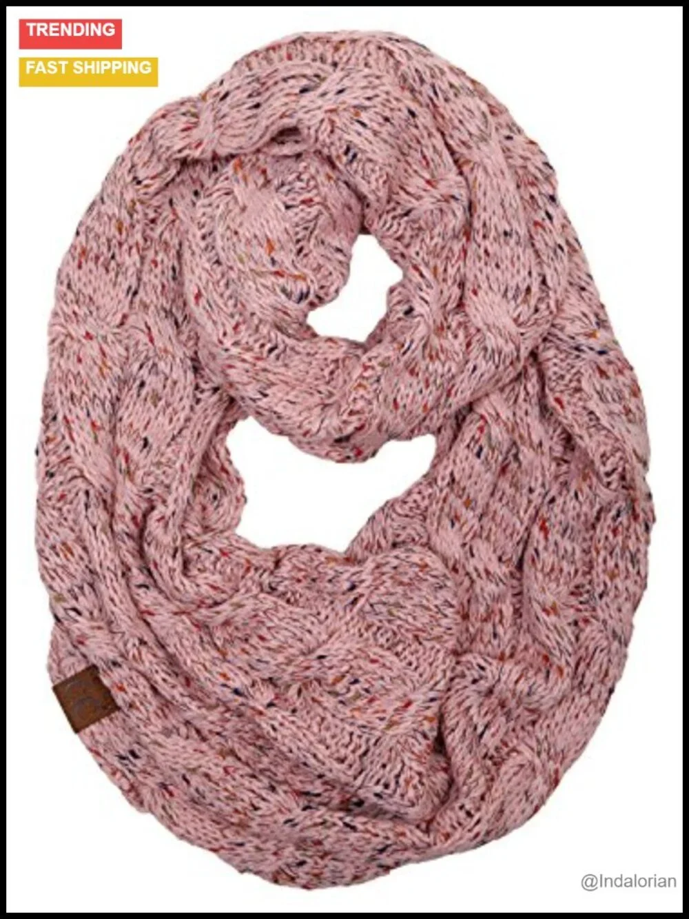 Chunky Knit Infinity Scarf for Women – Oversized Winter Wrap, Acrylic